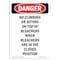 Signmission OSHA Danger Sign, No Climbing Or Sitting On Top, 10in X 7in Rigid Plastic, 7" W, 10" L, Portrait OS-DS-P-710-V-2104 - alternate 1